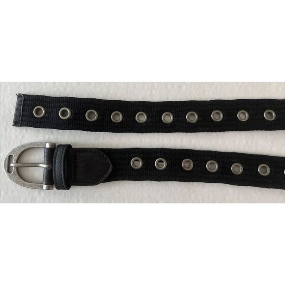 Free People Womens Sz M/L Black Belt Canvas Leather NEW - Picture 6 of 8
